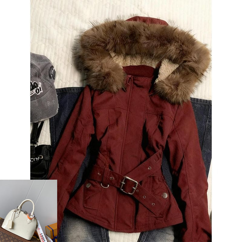 Women's Red Parka Jacket SAB185