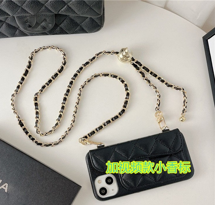 Phone Case Lanyard Crossbody with Lychee Grain Card Holder SP105 FR