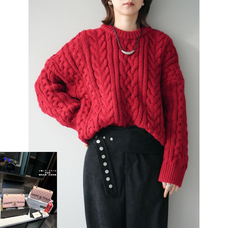 Knitted Sweater Solid Color Top  SA612