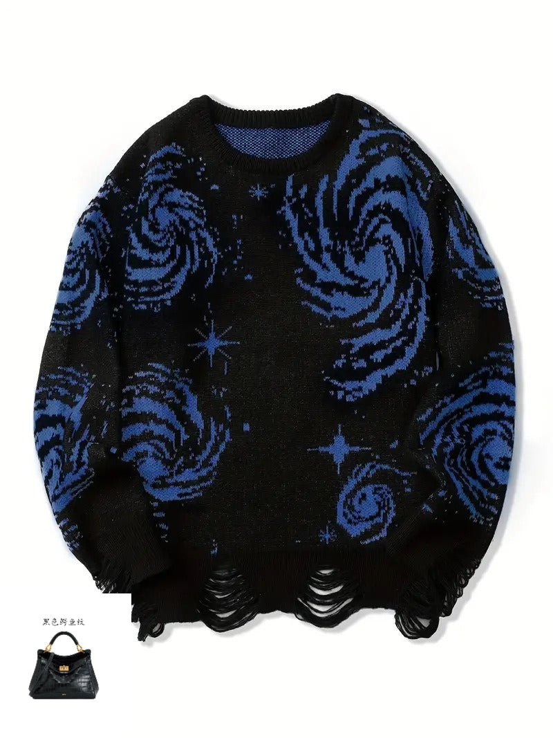 Printed Women's Loose Ripped Sweater SA586