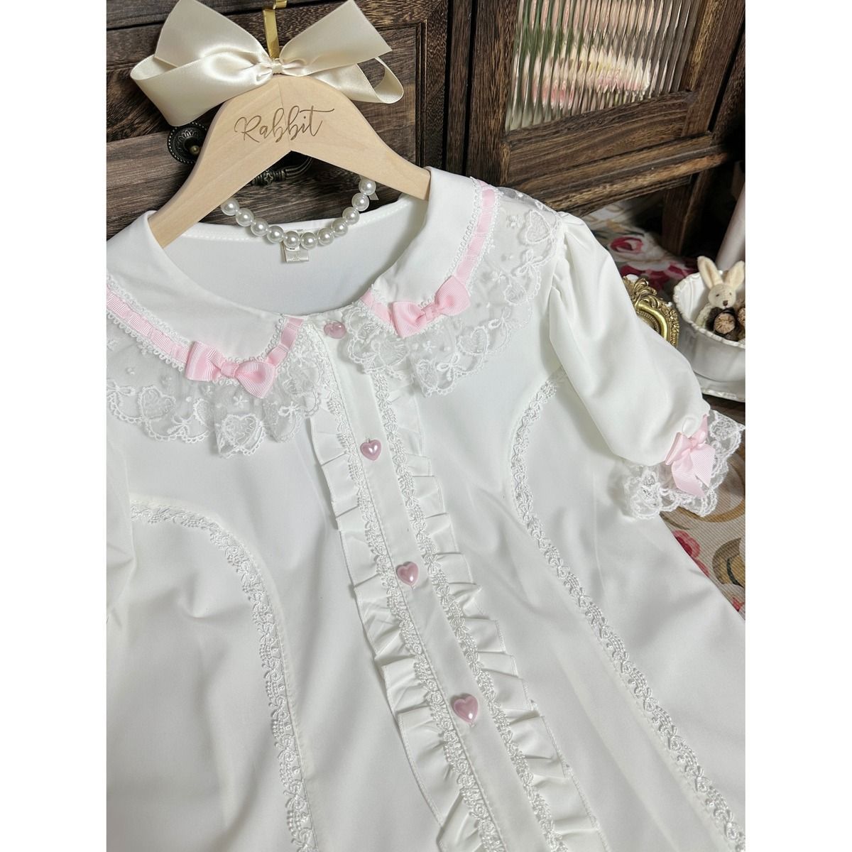 Lolita Bowknot Peter Pan Collar Blouse US  64D201