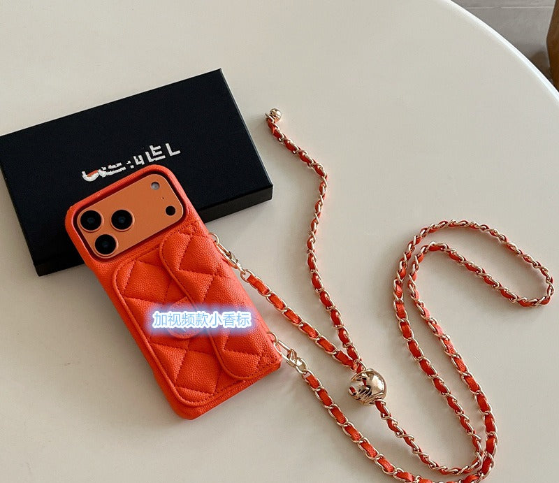 Phone Case Lanyard Crossbody with Lychee Grain Card Holder SP105 FR