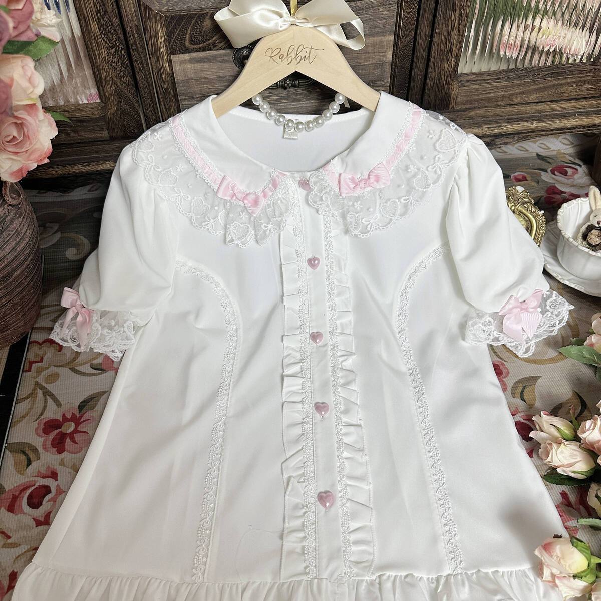 Lolita Bowknot Peter Pan Collar Blouse US  64D201