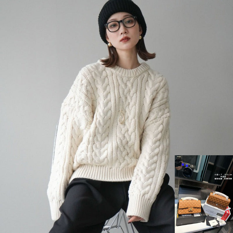 Knitted Sweater Solid Color Top  SA612