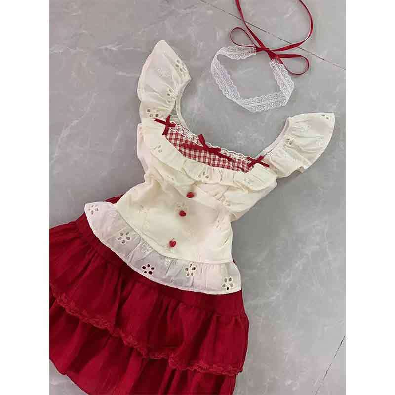 Patchwork Top + Lace Skirt 69C031