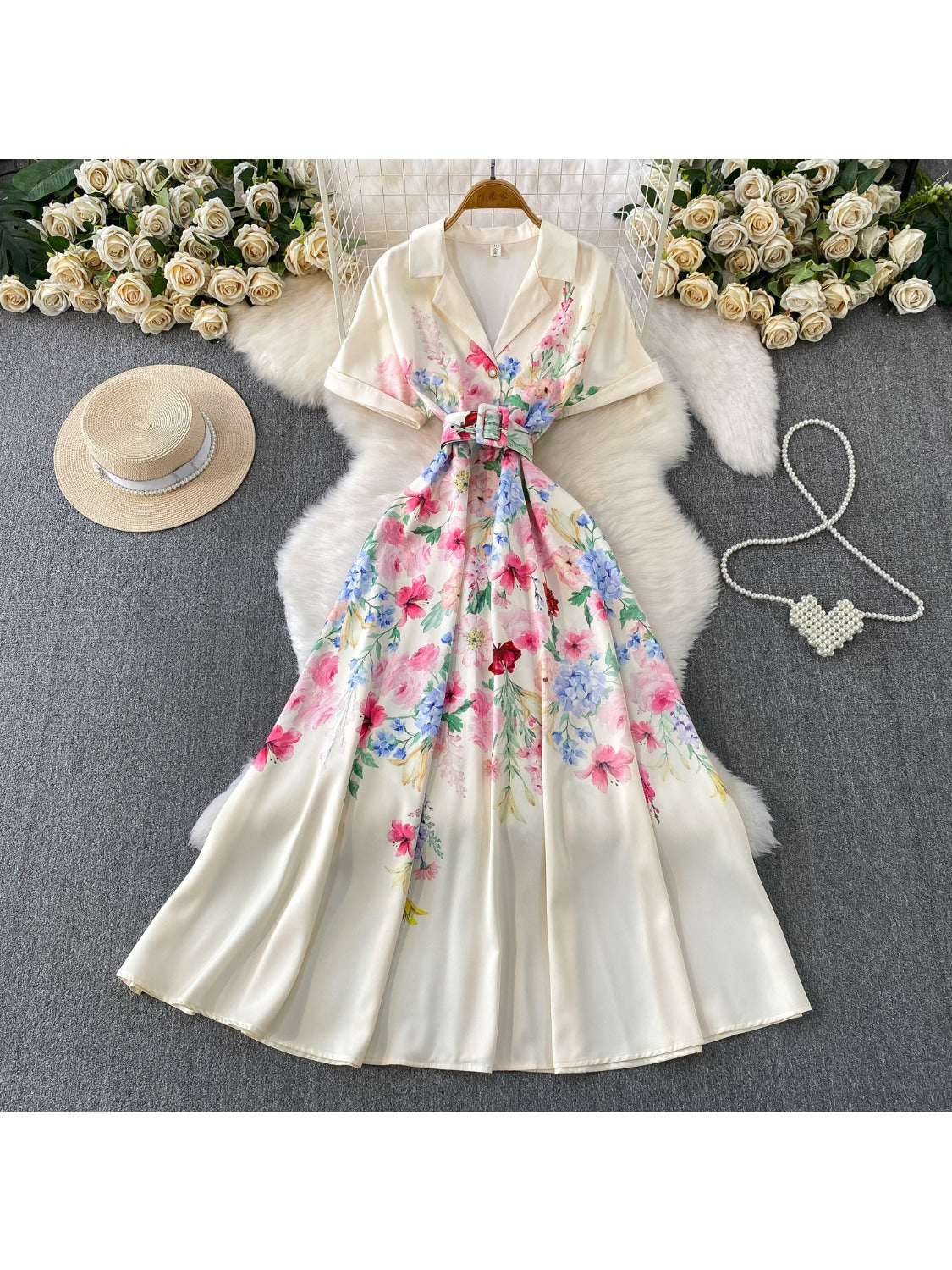 Floral Print Maxi Dress SA730
