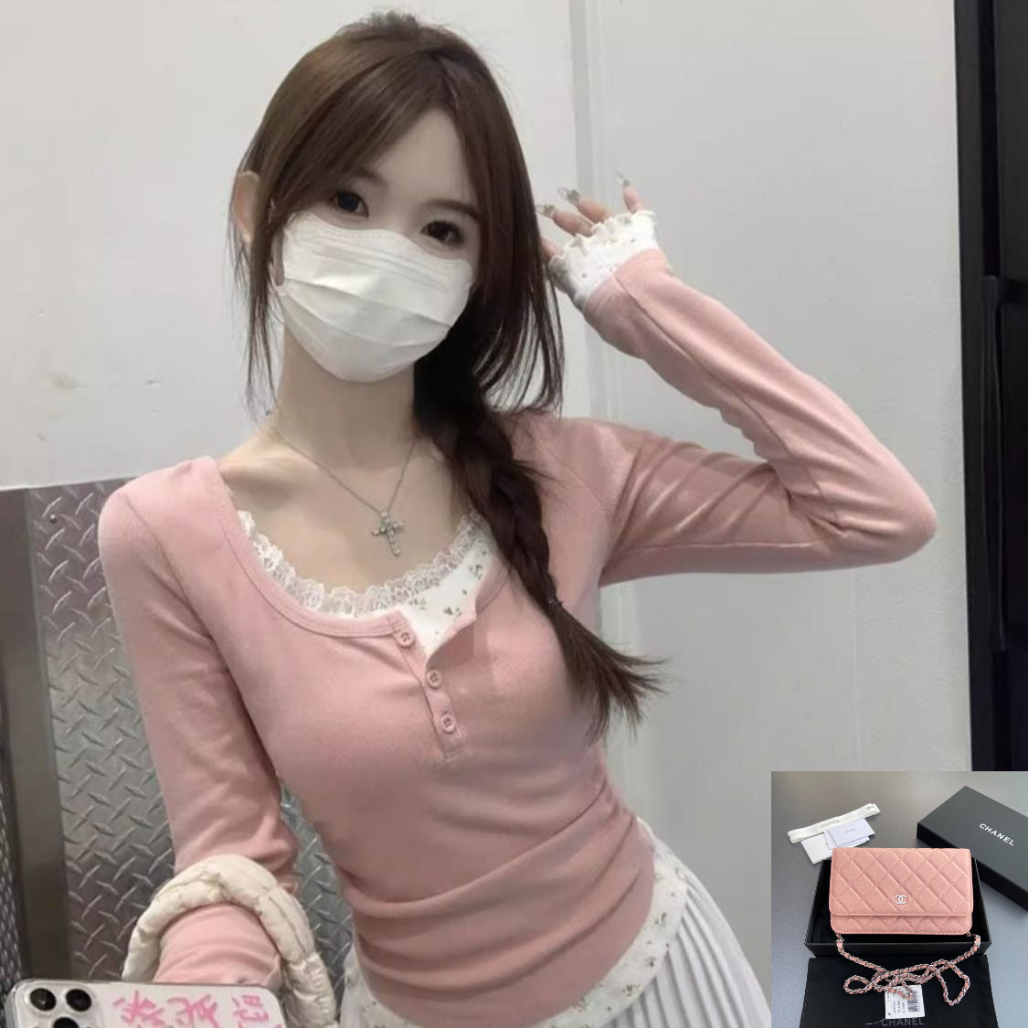 Fake Two-piece Long-sleeved T-shirt  SAB114