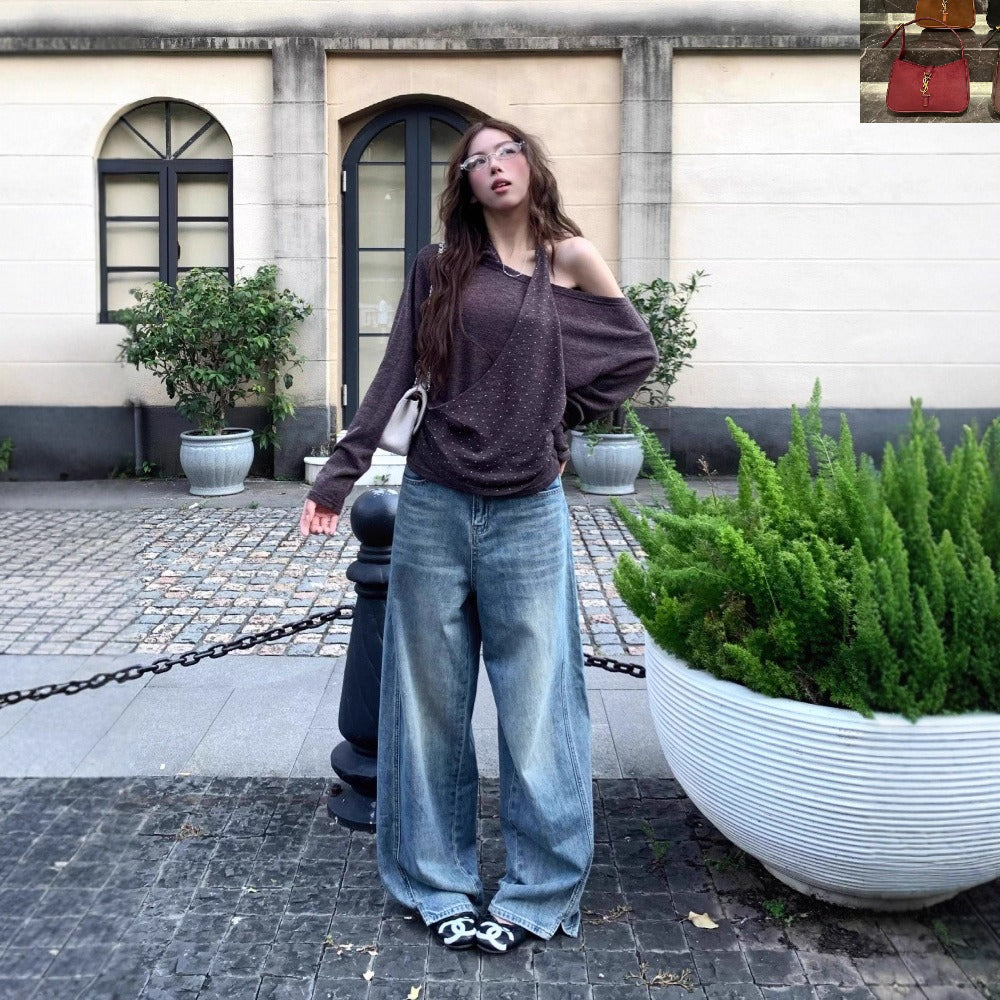 Off-Shoulder Loose Skinny Top SA536