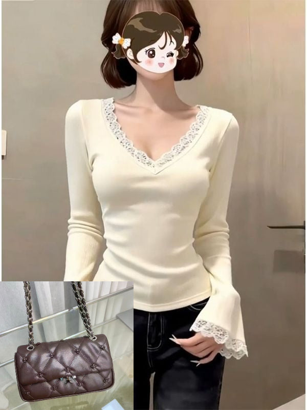 Lace V-neck T-shirt SAB217/SAB218