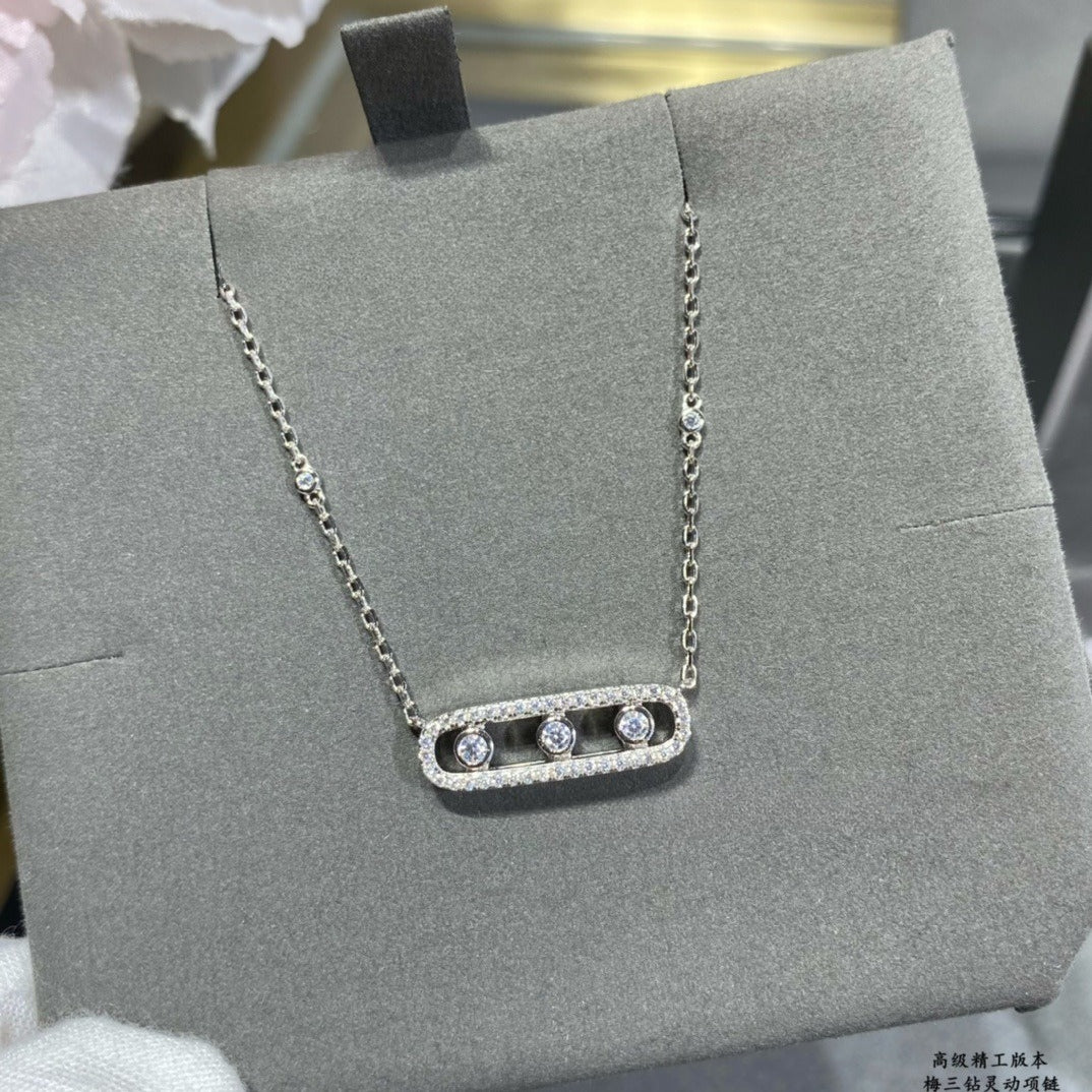 Diamond Pendant Sliding Necklace SAB058