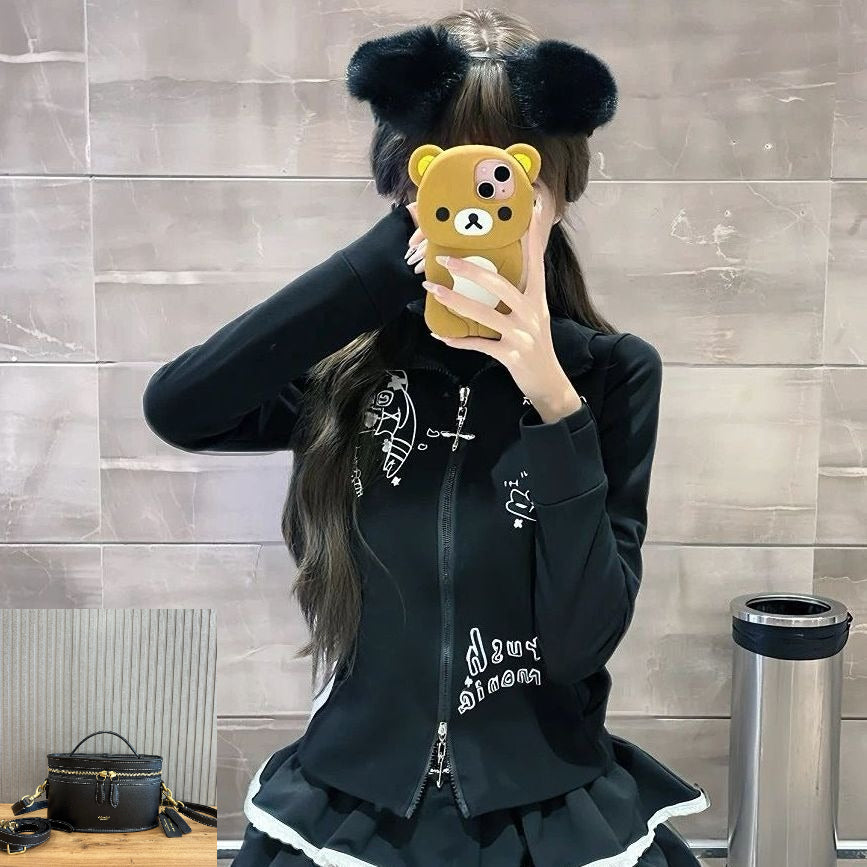 Long-sleeved Hooded Sweatshirt Cardigan SAB031