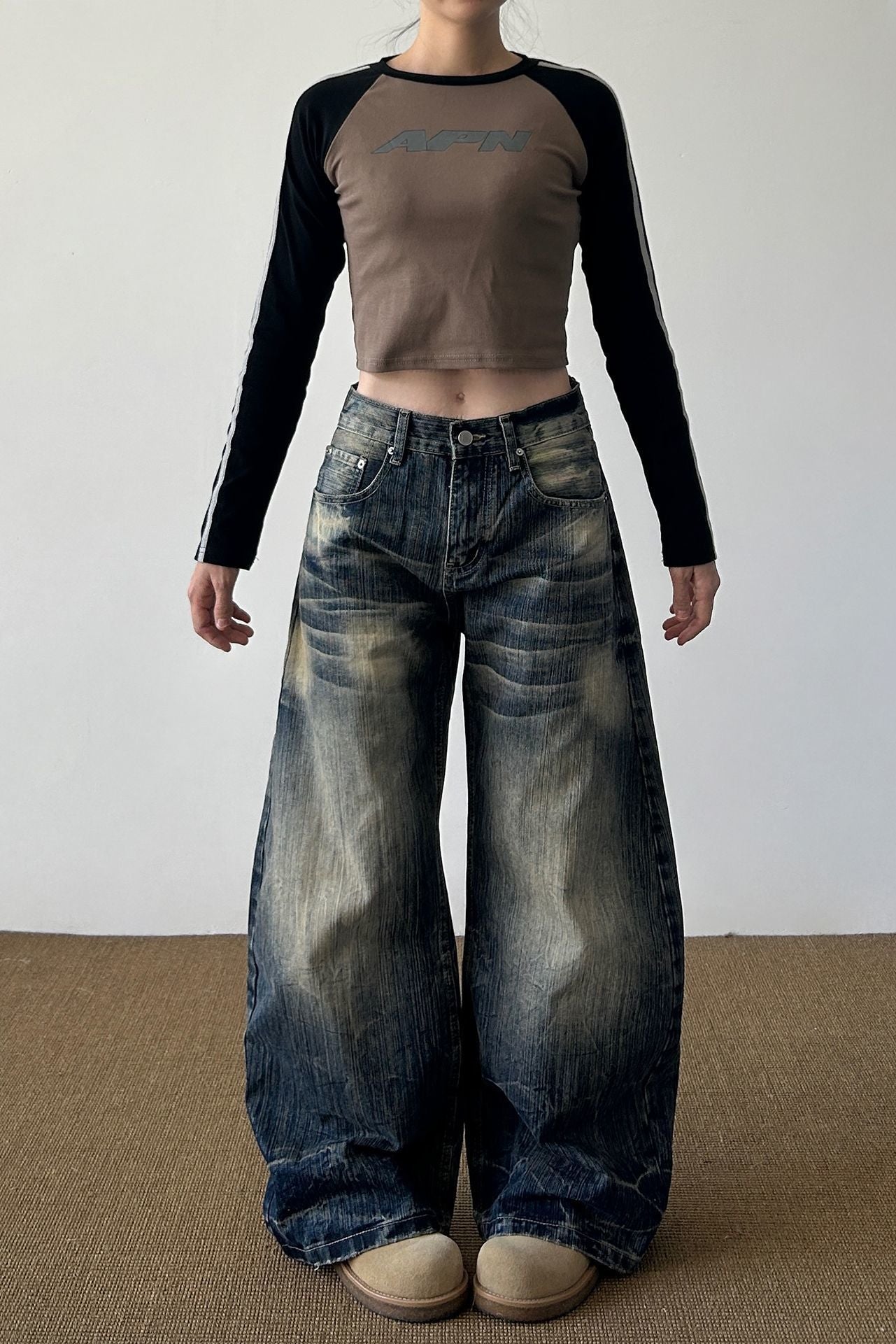 Low Waist Loose and Thin Wide Leg Scimitar Pants SA656