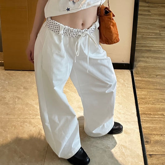 Polka Dot Waist Spliced pants SA969