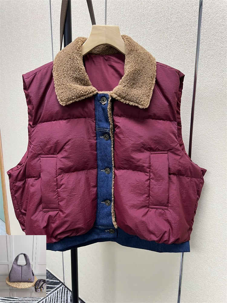 Fleece Vest Splicing Jacket SA436