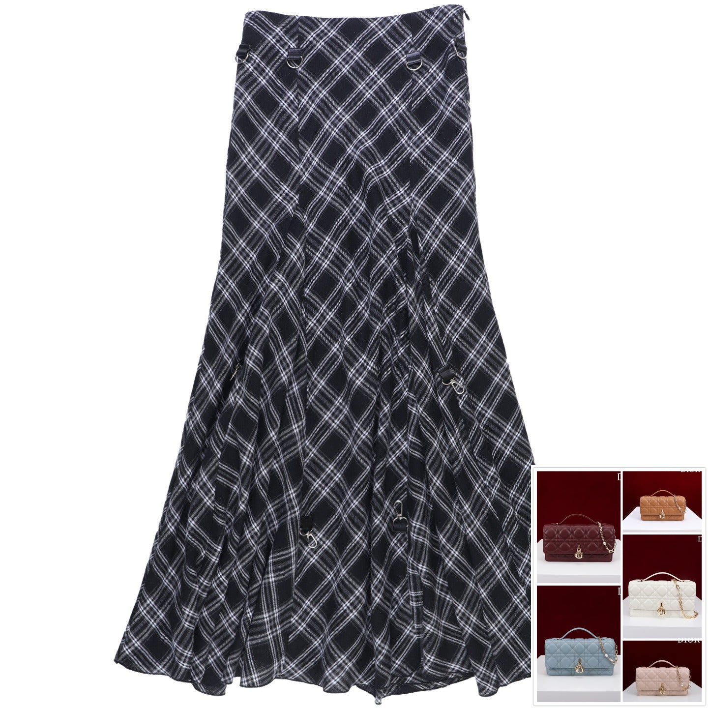 Black Plaid Skirt SAB009