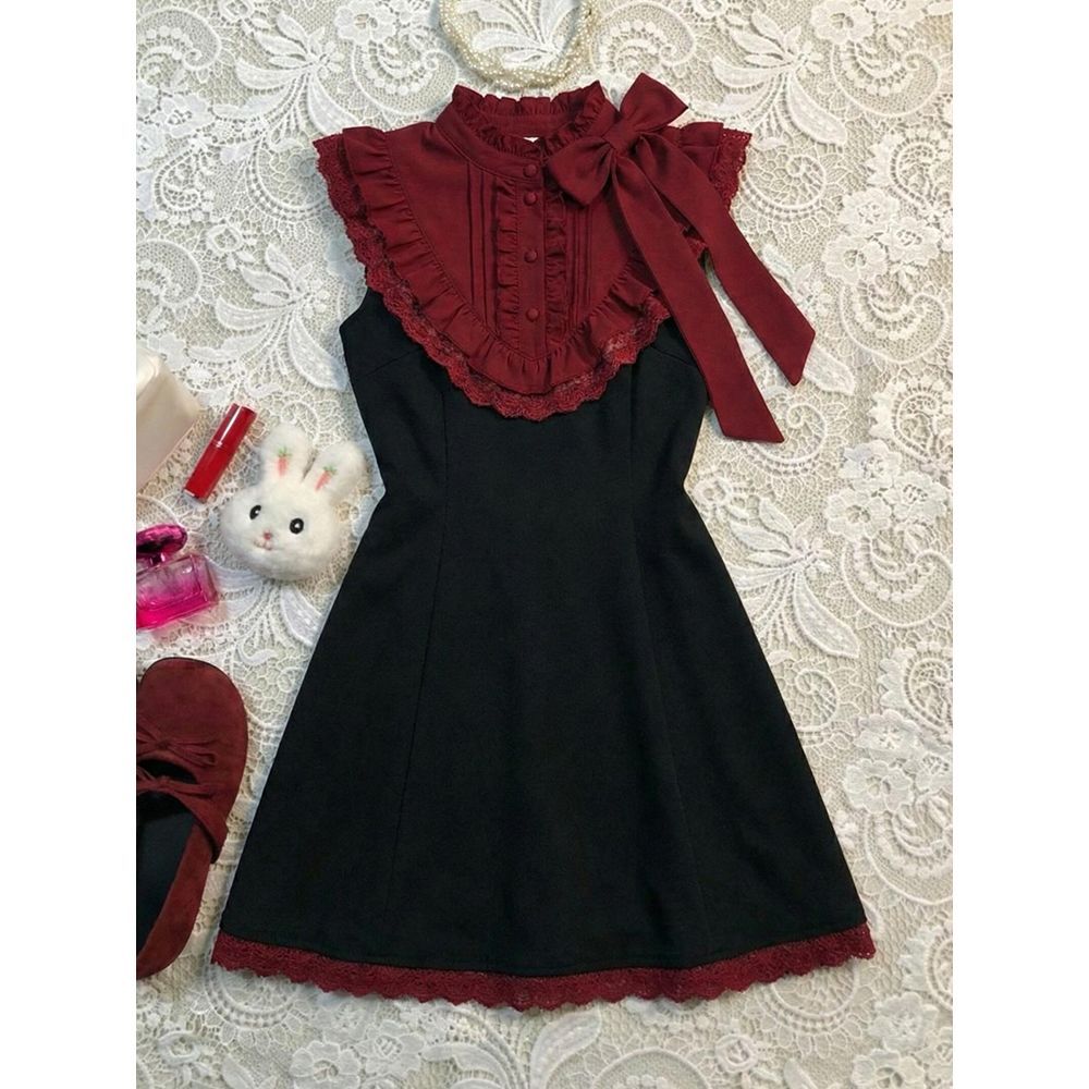 Black Lace Sleeveless Dress US 64H081