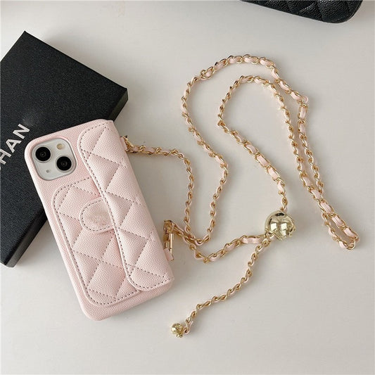 Phone Case Lanyard Crossbody with Lychee Grain Card Holder SP105 FR