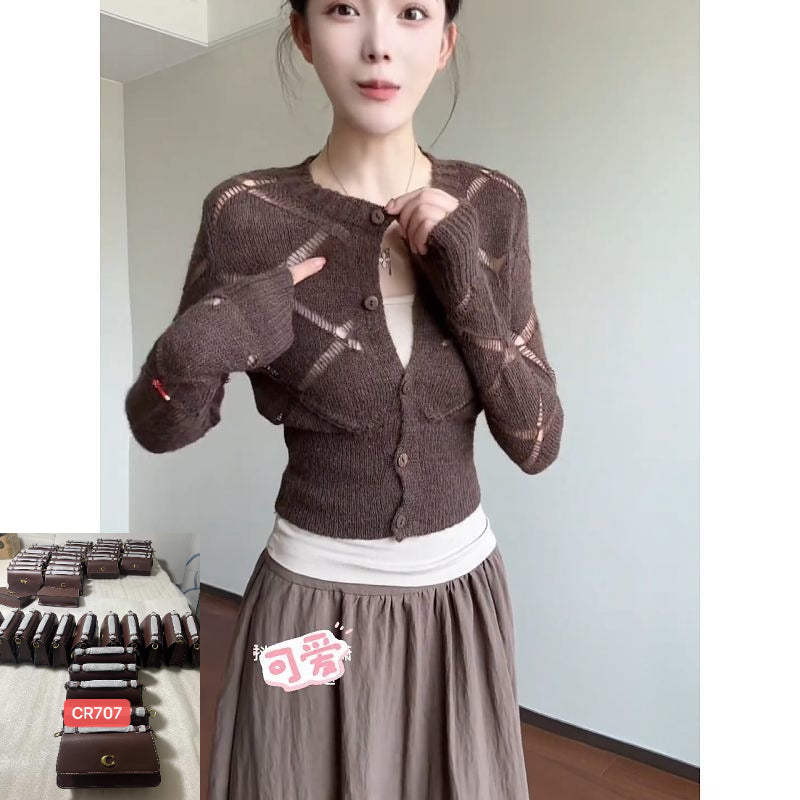 Round Neck Knitted Cardigan SAB156