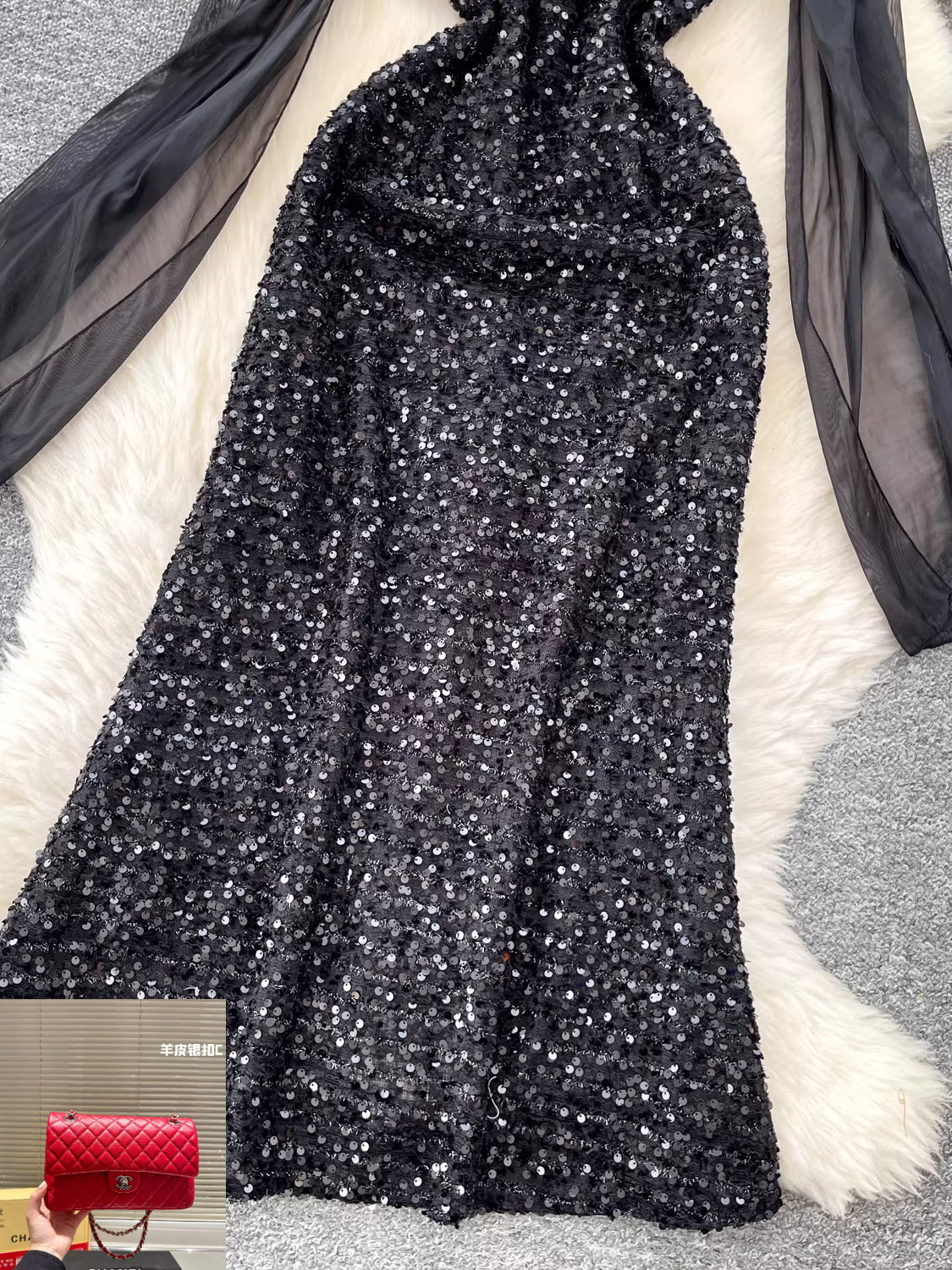Black Sequin Dress for Women SA804