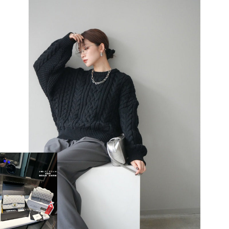 Knitted Sweater Solid Color Top  SA612