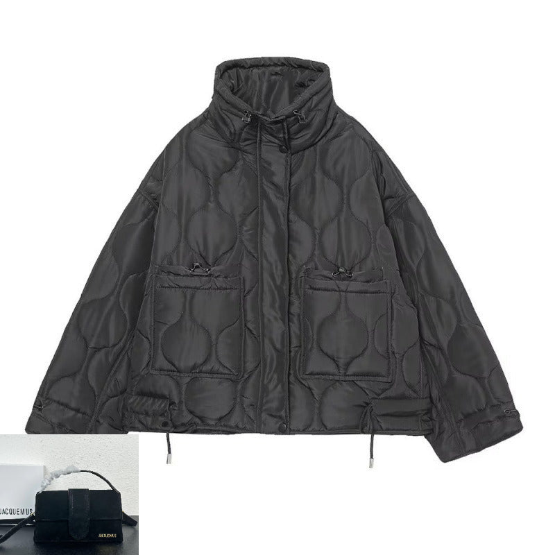 Stand-up Collar Pocket Jacket Cotton-padded Jacket SA544