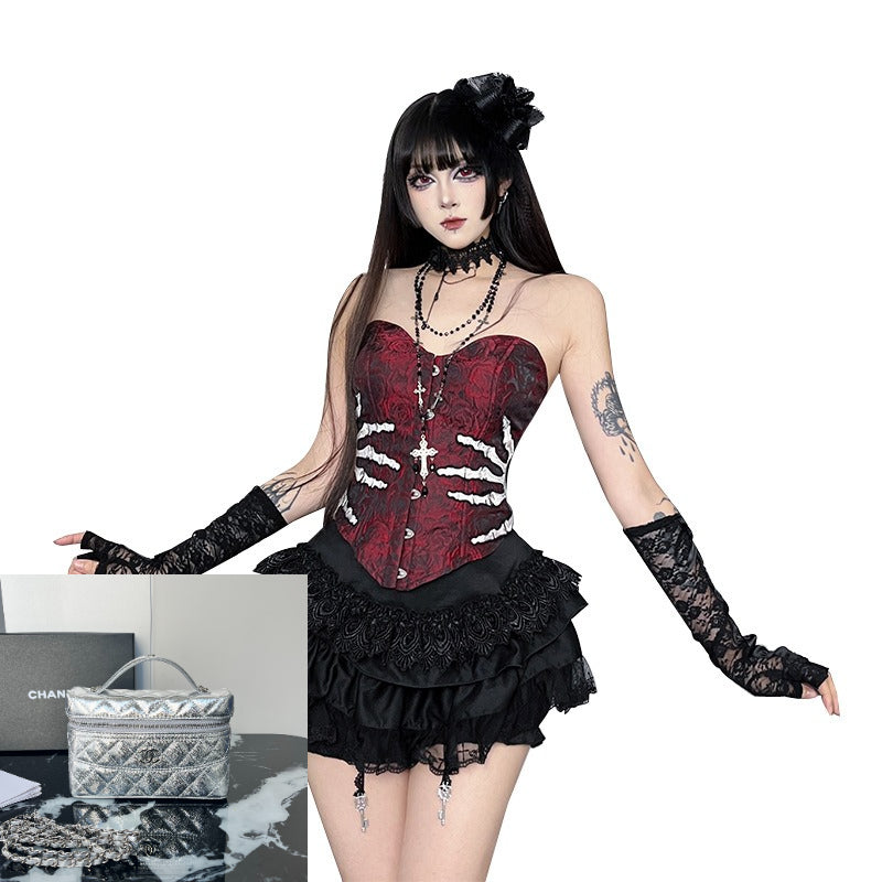 Cross Lace Pumpkin Skirt Pants SA707