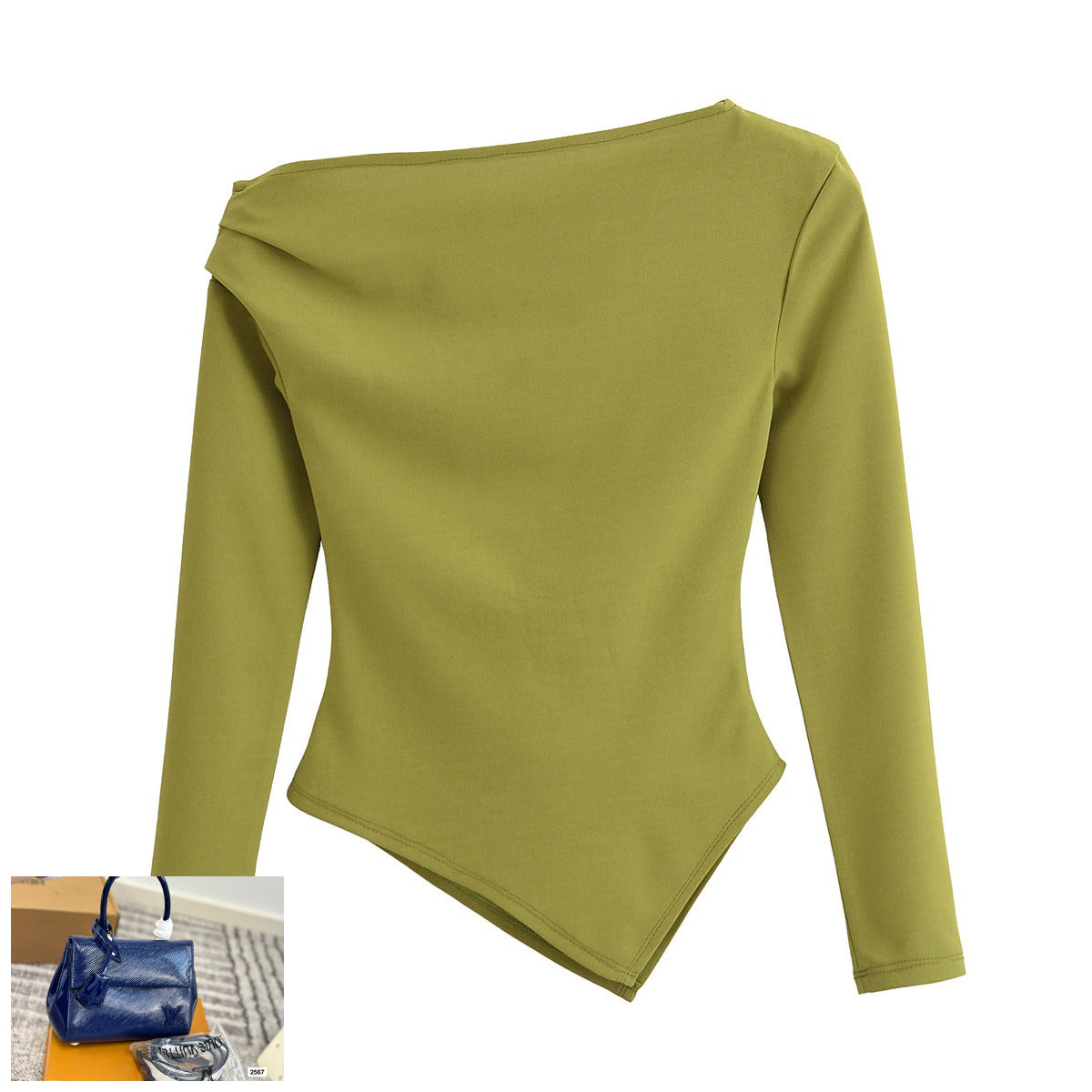 Asymmetrical Stretch Slim Fit Fashion Top SA542