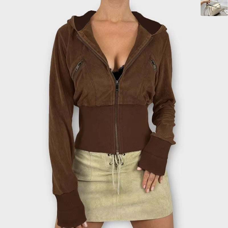 Solid Slim Fit Women’s Short Coat Long Sleeve SA192