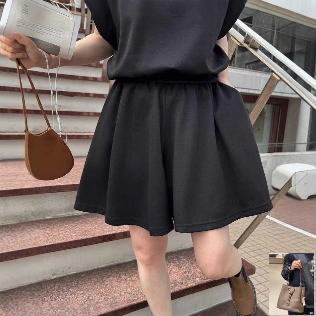 Sports Suit Loose Knitted T-shirt Short Skirt SA367