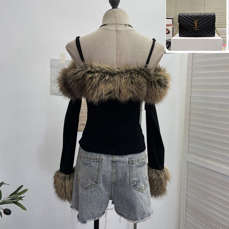 Long Sleeve T-Shirt Zip Cardigan Short Thin Velvet Top SA470