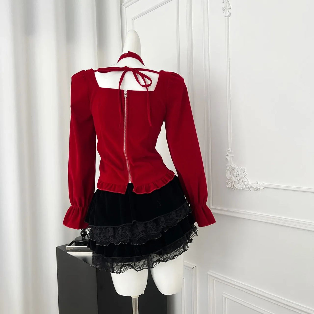 Red Velvet Long Sleeve Top SAB222/SAB223