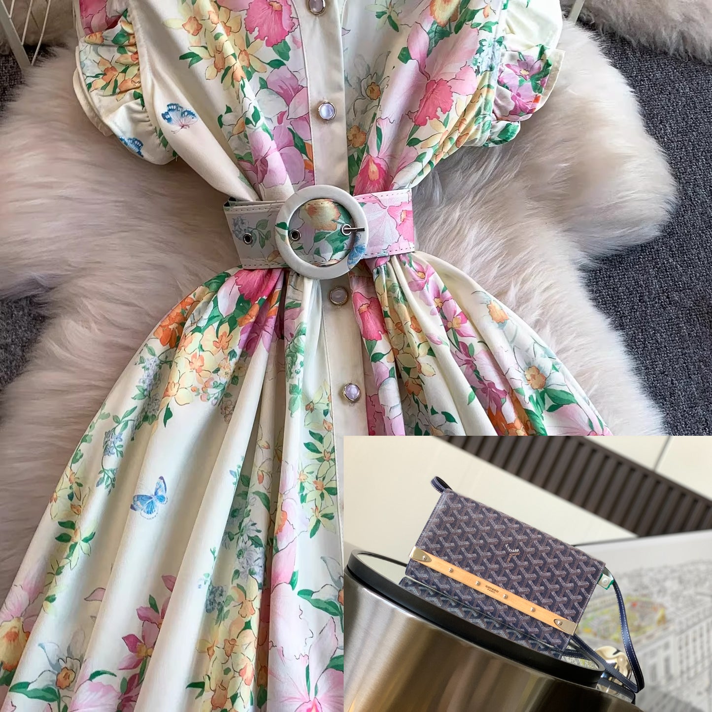 Printed Flying Sleeve Dress Women SA697