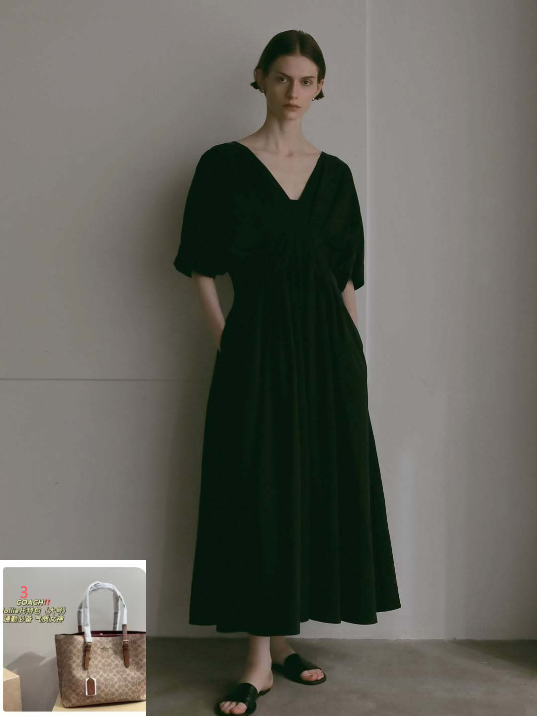 Waist Slim Dress Loose Shoulder Length Dress SA366