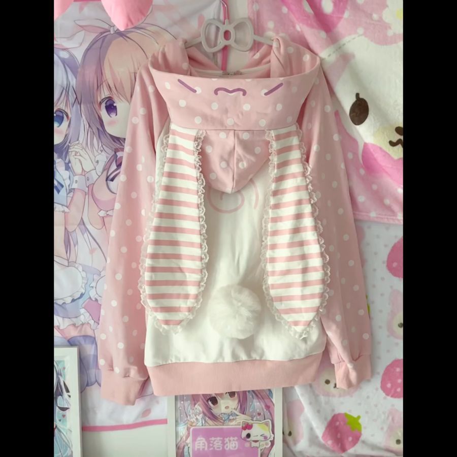 Cute Cardigan Loose Hooded Jacket SAB181