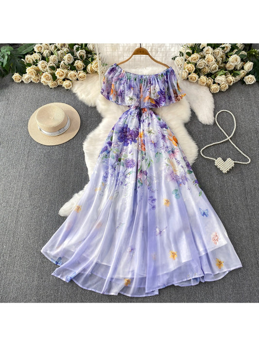 Floral Print Maxi Dress SA730