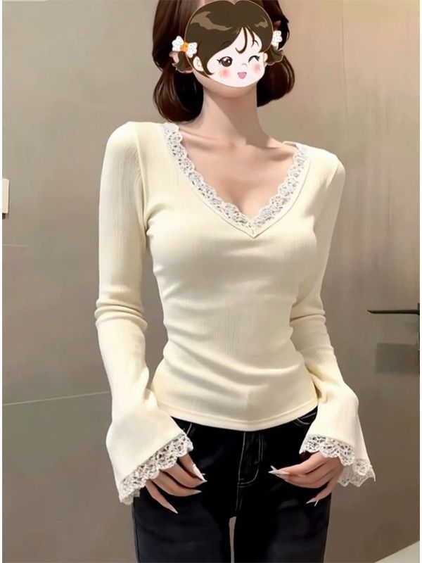 Lace V-neck T-shirt SAB217/SAB218
