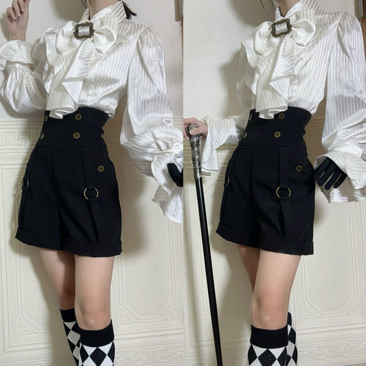 Long-sleeved White Flared Top SAB182