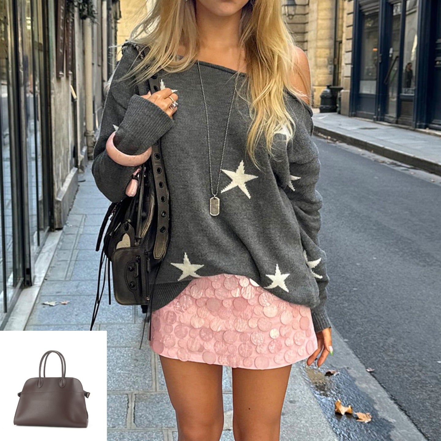 Off-Shoulder Pullover Long Sleeve Sweater Women SA523