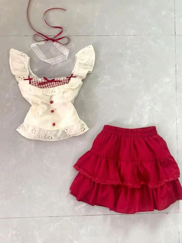 Patchwork Top + Lace Skirt 69C031