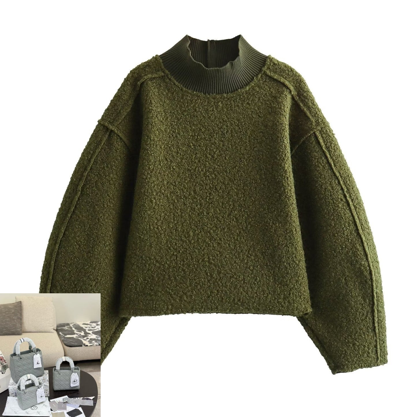 Loose Stand-up Collar Pullover Sweater SA579
