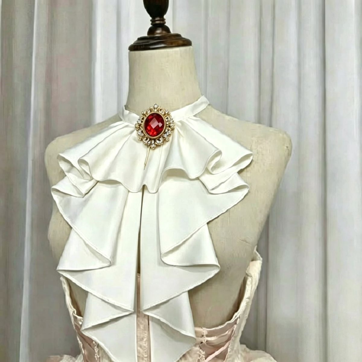 Lolita Gothic Style Gemstone Cross Collar Flower IL 64H084