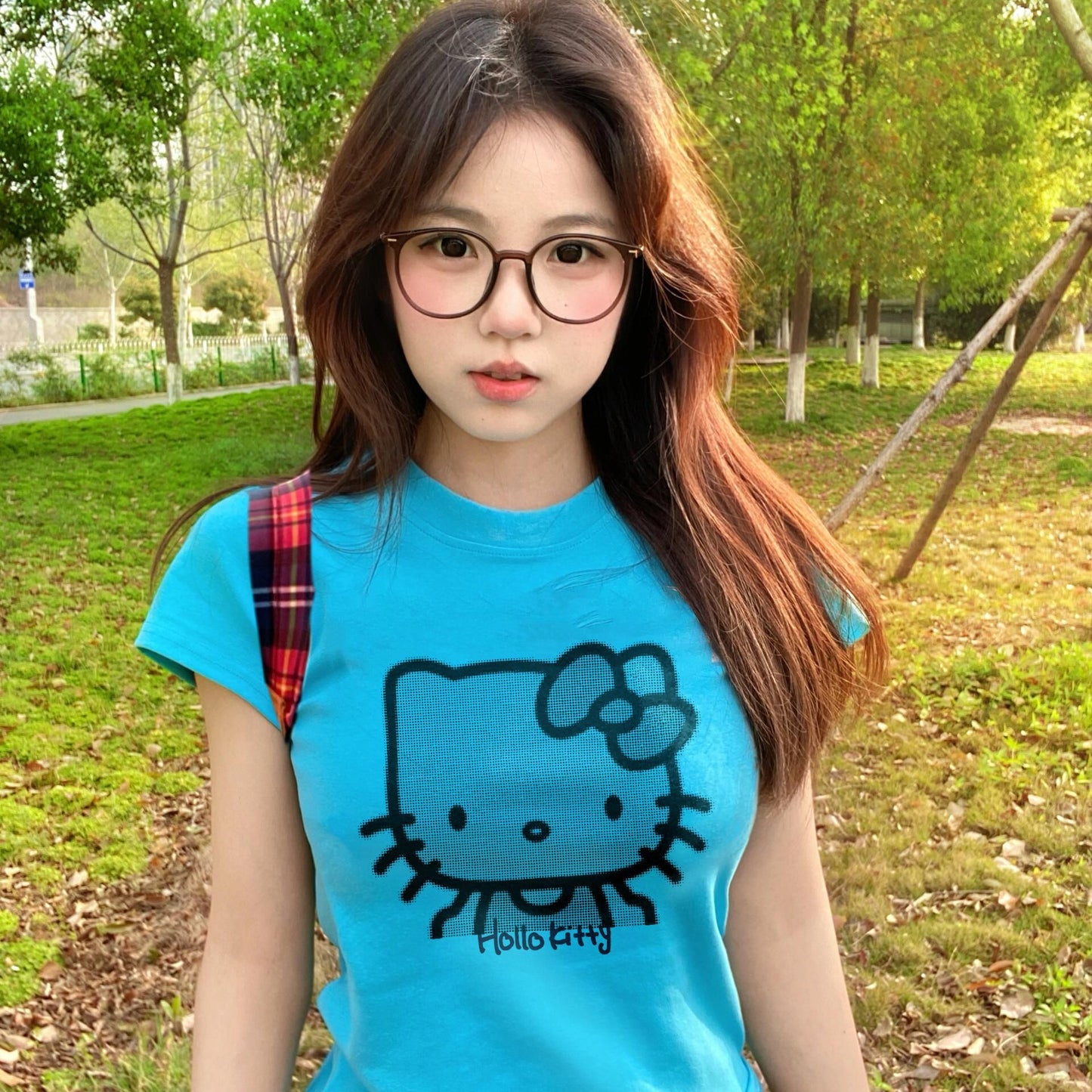 Cat Print Summer Short Sleeve Top SA821