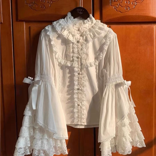Lace Sleeve Shirt US-64D184