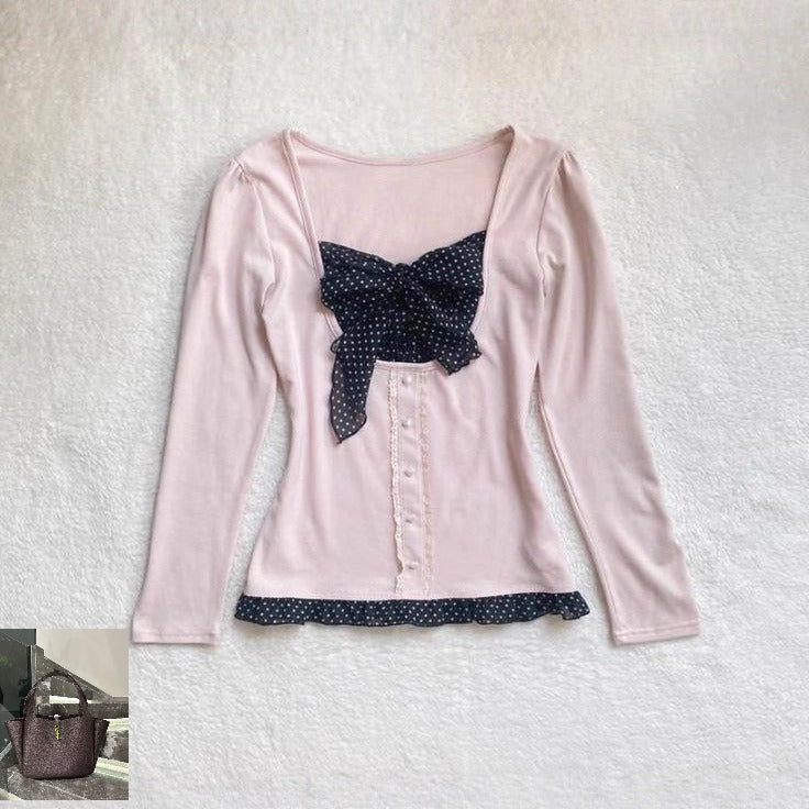 Autumn Winter Top Long-sleeved T-shirt Women SA533