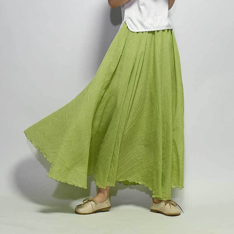 Cotton and Linen  A-shaped Skirt Female 69A690