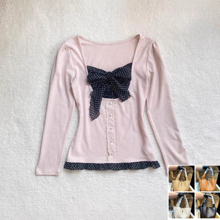 Autumn Winter Top Long-sleeved T-shirt Women SA533