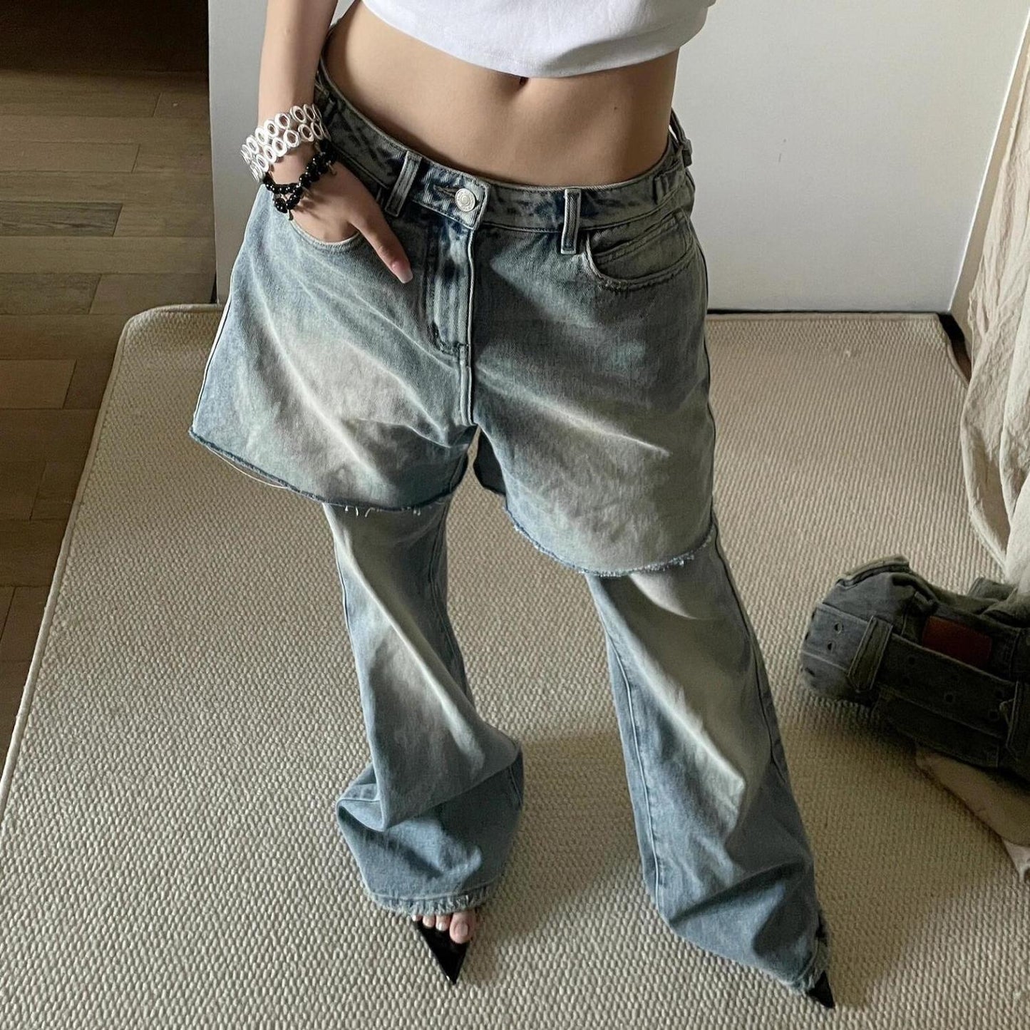 Fake two jeans SA647-SA648