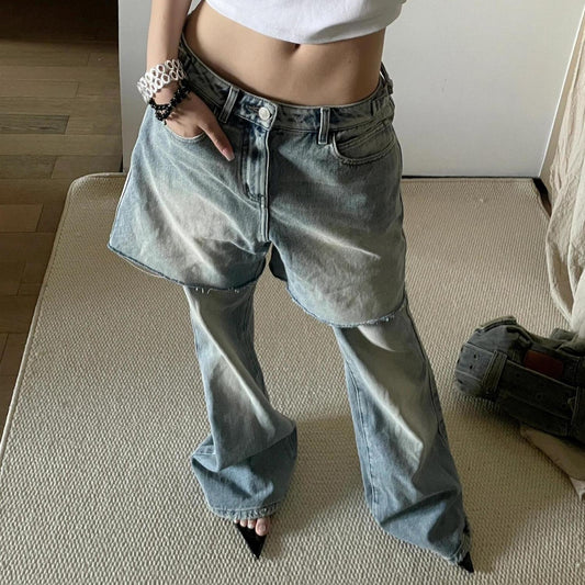 Fake two jeans SA647-SA648