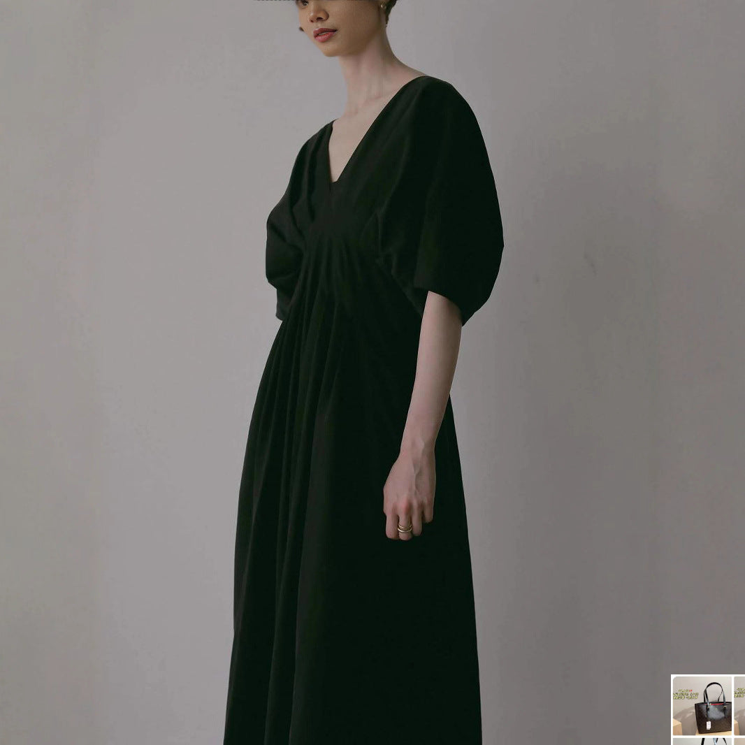 Waist Slim Dress Loose Shoulder Length Dress SA366