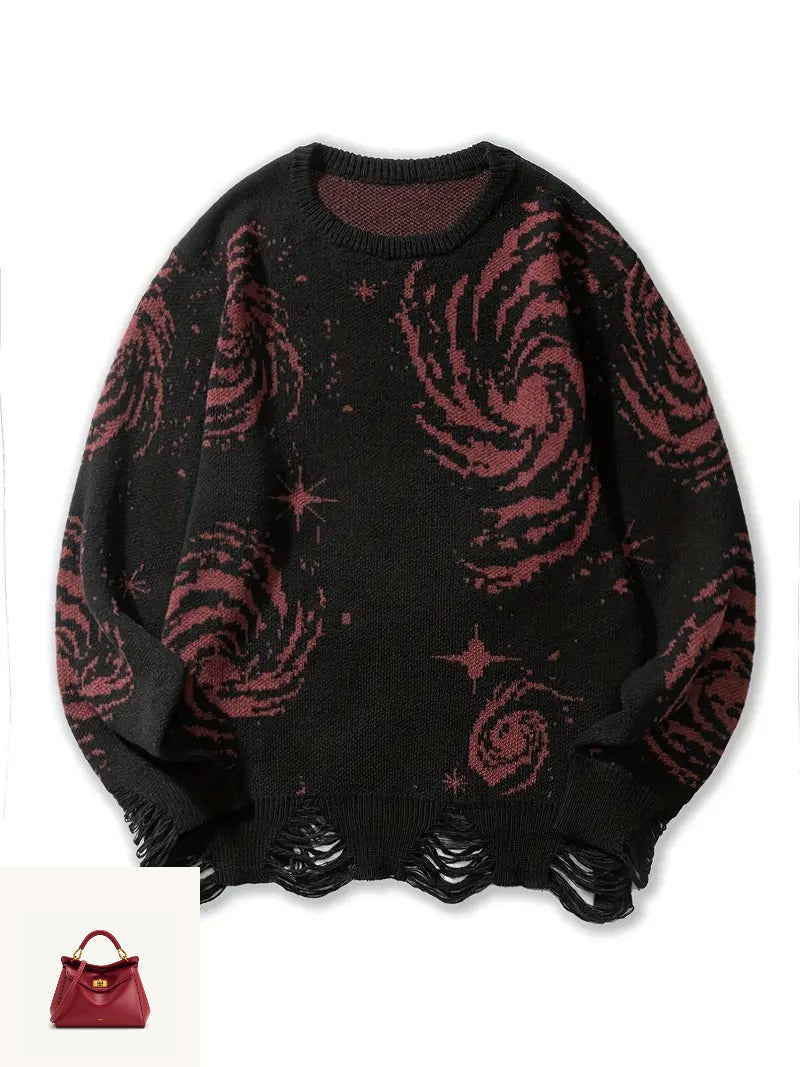 Printed Women's Loose Ripped Sweater SA586